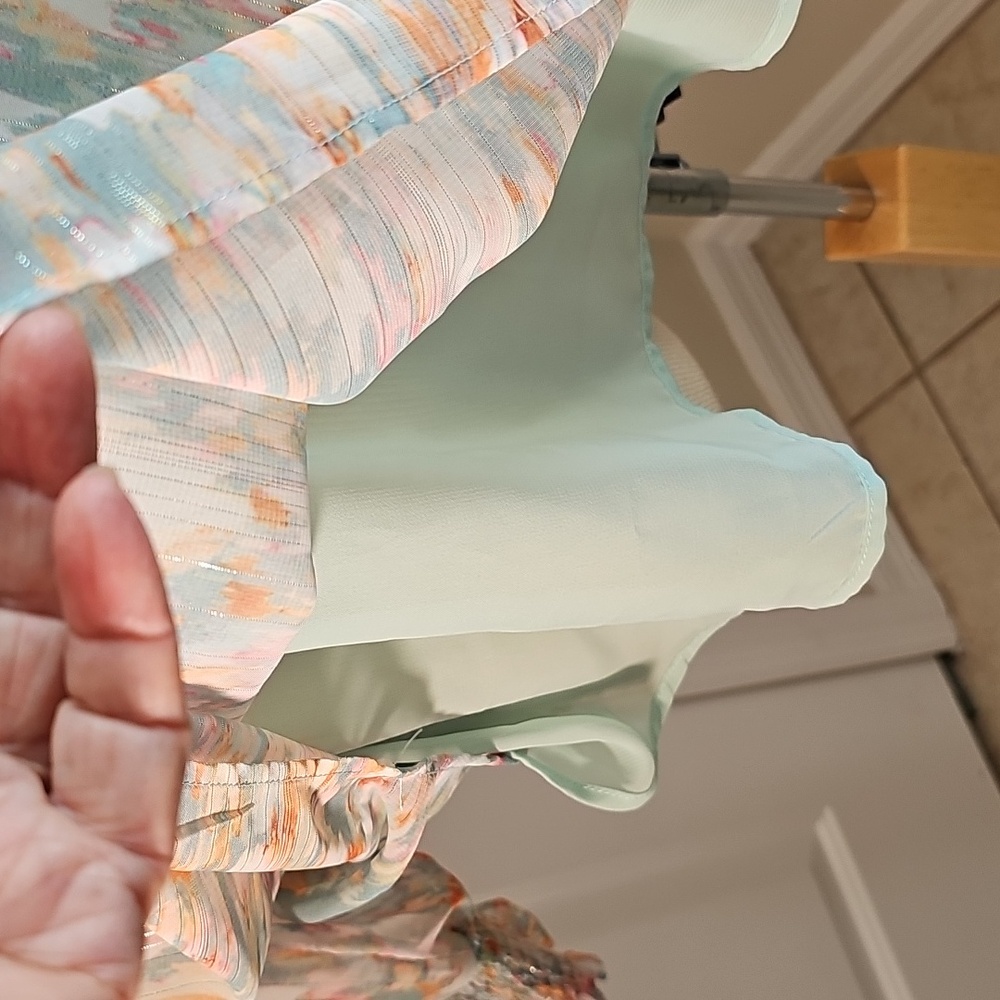 Philosophy Pastel Patterned Blouse. NWT. Long Sleeves. Size XL. - Picture 4 of 12